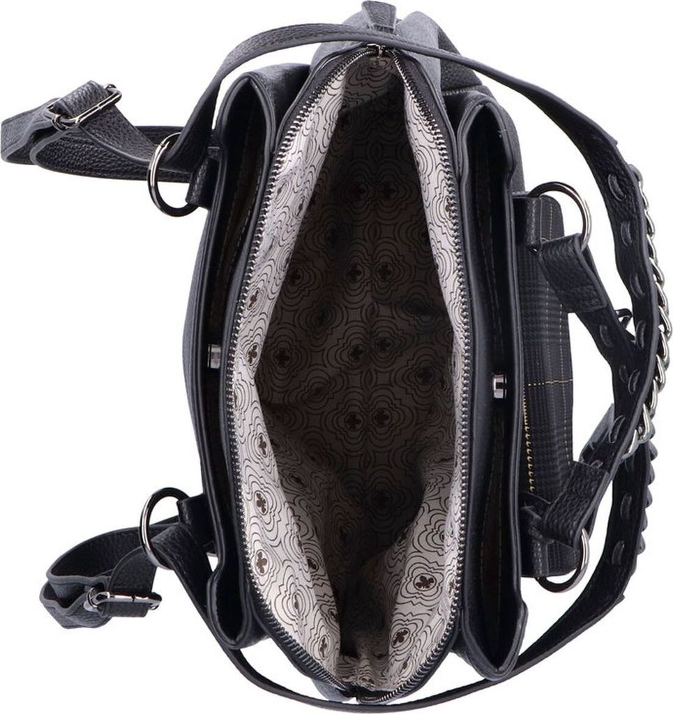 Rieker Damen Rucksack Schultertasche Handtasche coole Akzente H1036, Farbe:Schwarz