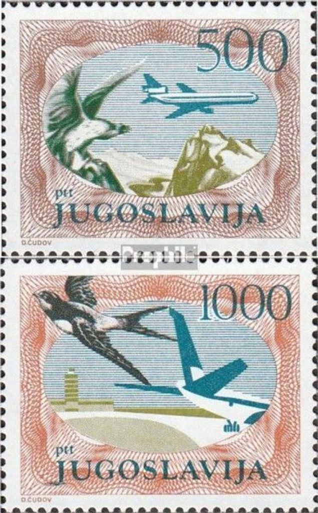 Briefmarken Jugoslawien 1985 Mi 2098C-2099C (kompl.Ausg.) postfrisch Flugpostmaken