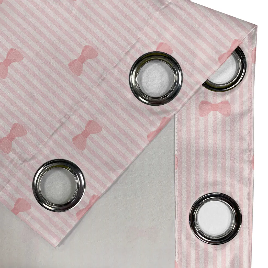 ABAKUHAUS Tenda con occhielli per bambini, strisce verticali con illustrazione colorata di palette e moschette, grazioso biglietto di San Valentino, tende decorative a 2 pannelli per finestre, 280 cm x 245 cm, rosa pallido - 3