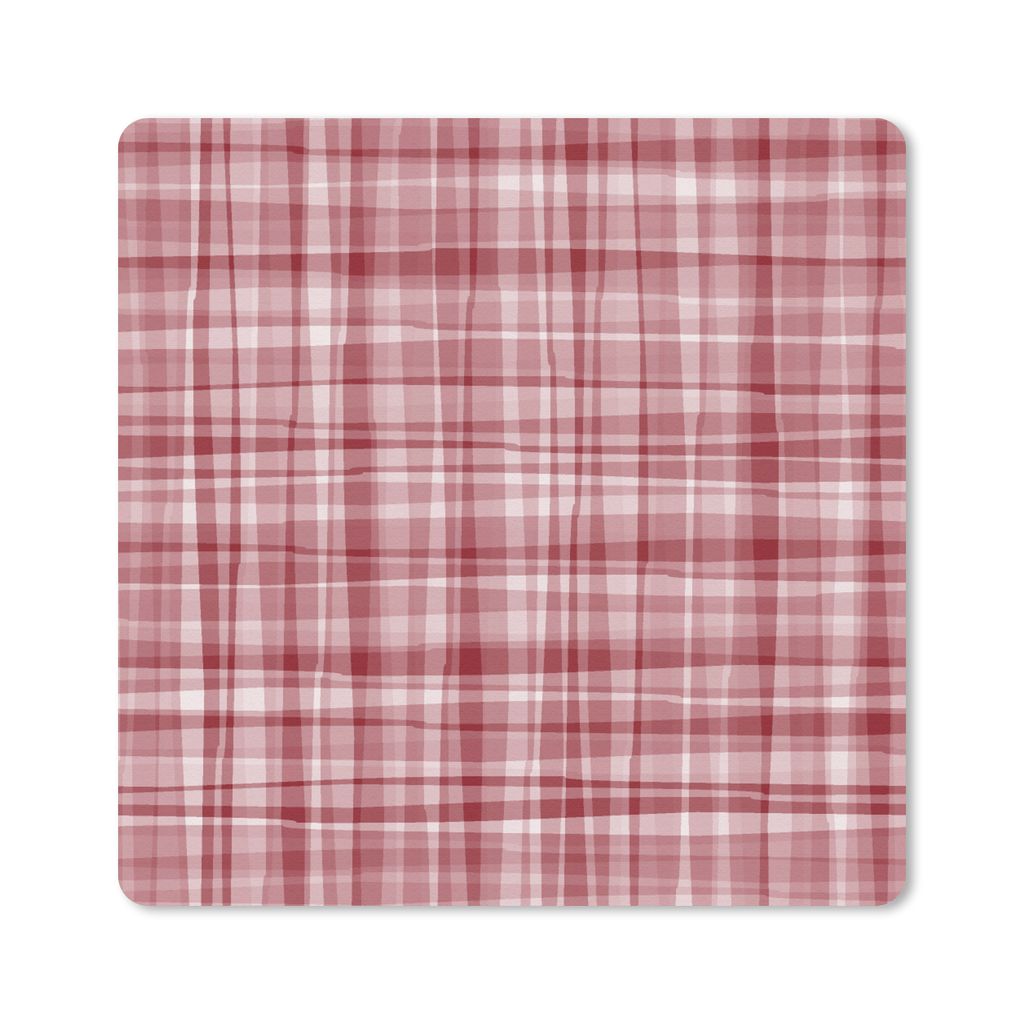 MuchoWow Mauspad Mousepad Muster - Rot - Wellen 20x20 cm - Mousepads - Maus Mat - Pad - Mausunterlage - Desk Mat - Bureauartikeln