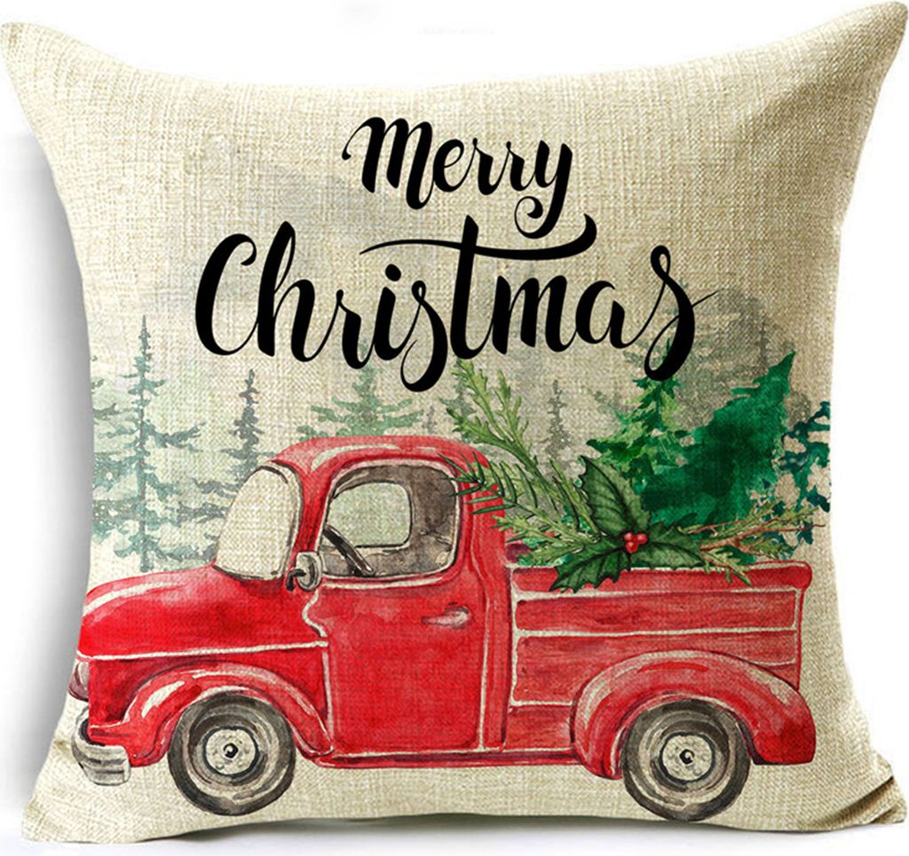 Kissenbedeckung bequem einseitig einseitig drucken weiches Weihnachtsmuster Grüne Kissen Gehäuse Home Decor für Geschenke-S