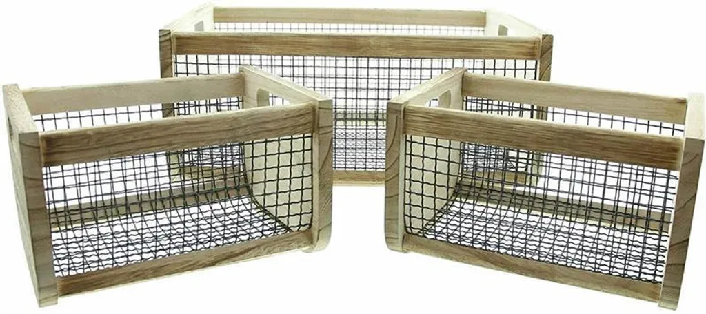 Set de rangement bois et métal Trend robuste pour décoration maison - 2