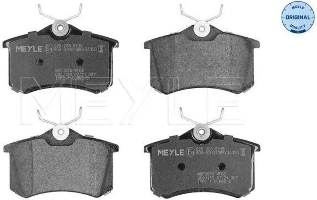 Plaquettes Arrière Haute Performance pour VW Corrado 53I et Vento 1H2 MEYLE