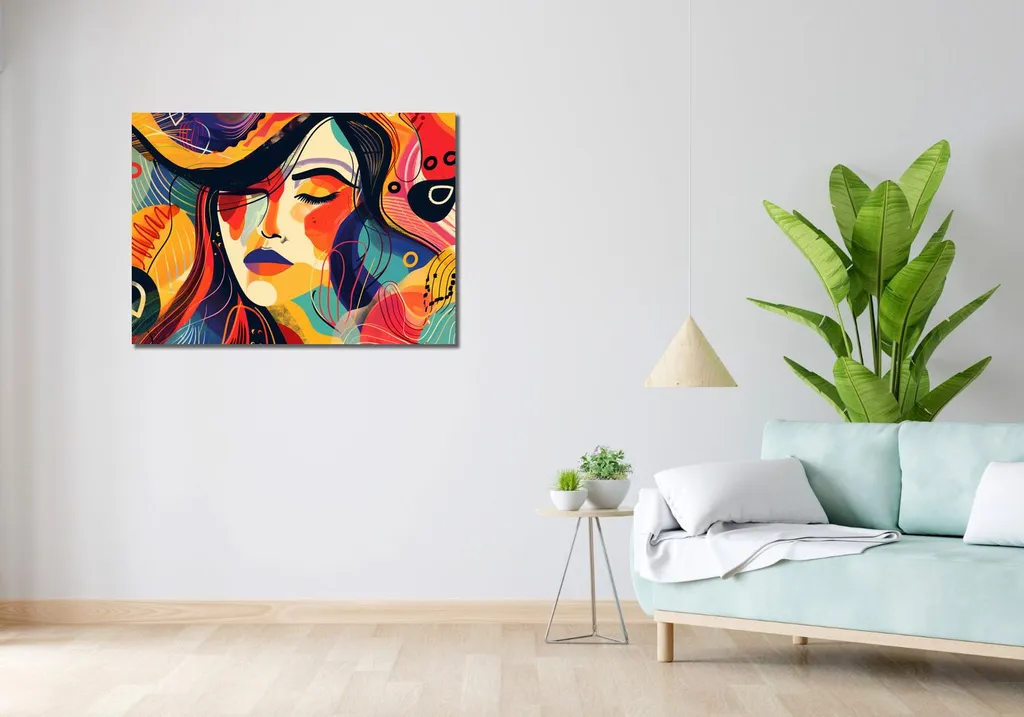 Tableau 100x70 cm anti-reflets pour décorer un mur blanc vide