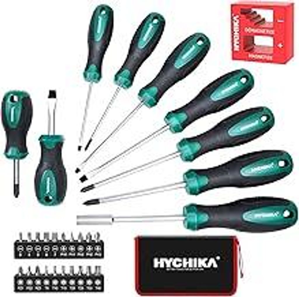 HYCHIKA Schraubendreher Set, 30 PCS Schraubenzieher Set, Einschließlich Kreuzschruubendreeher, Flachschraubendreher, Geeignet für DIY, Wartungsm...