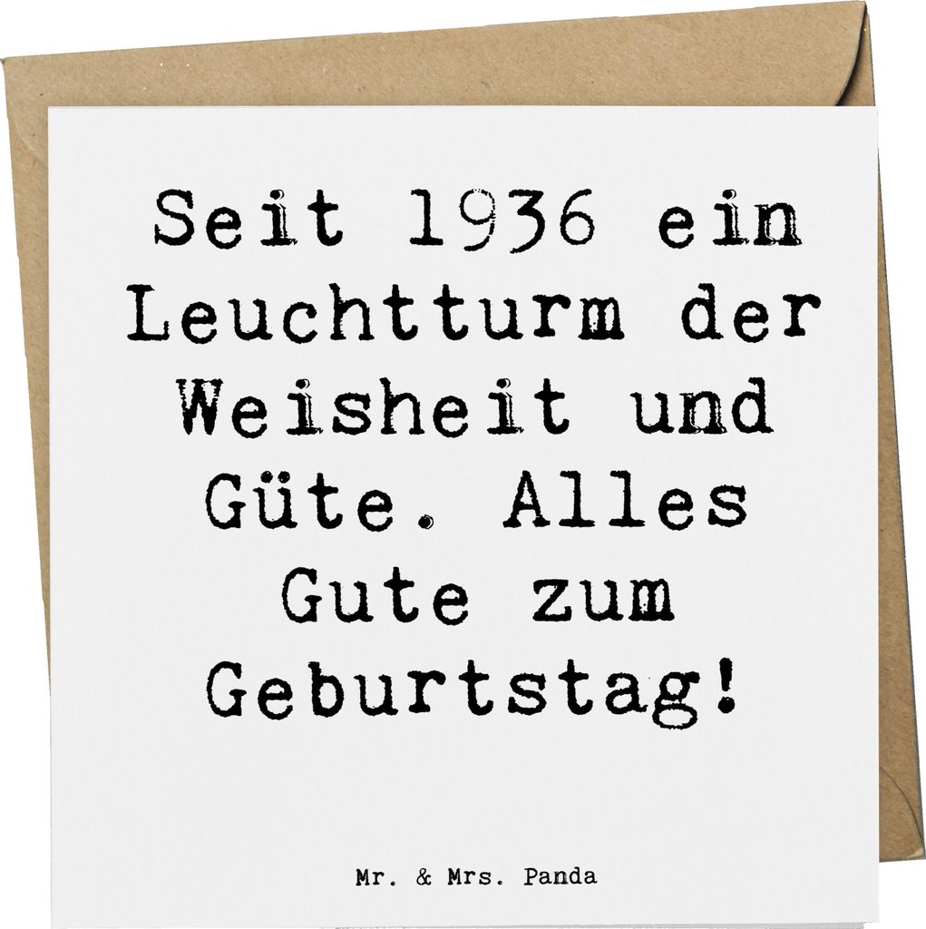 Mr. & Mrs. Panda Glückwunschkarte Spruch 1936 Geburtstag - Weiß - Geschenk, Alter, historische Jahreszahlen, Jubiläum, Klappkarte, Geschenkideen...