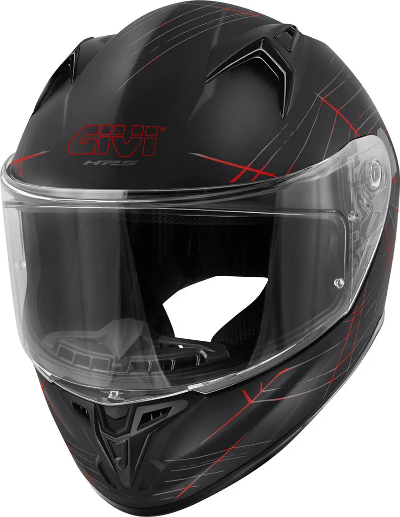 Casque intégral GIVI 50.7 Phobia Noir Mat Rouge Taille S pour Moto
