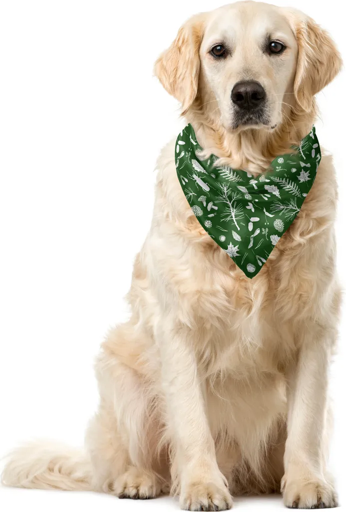 Bandana Cane ABAKUHAUS 40x40 - Accessorio Foresta Verde Bosco per Animali