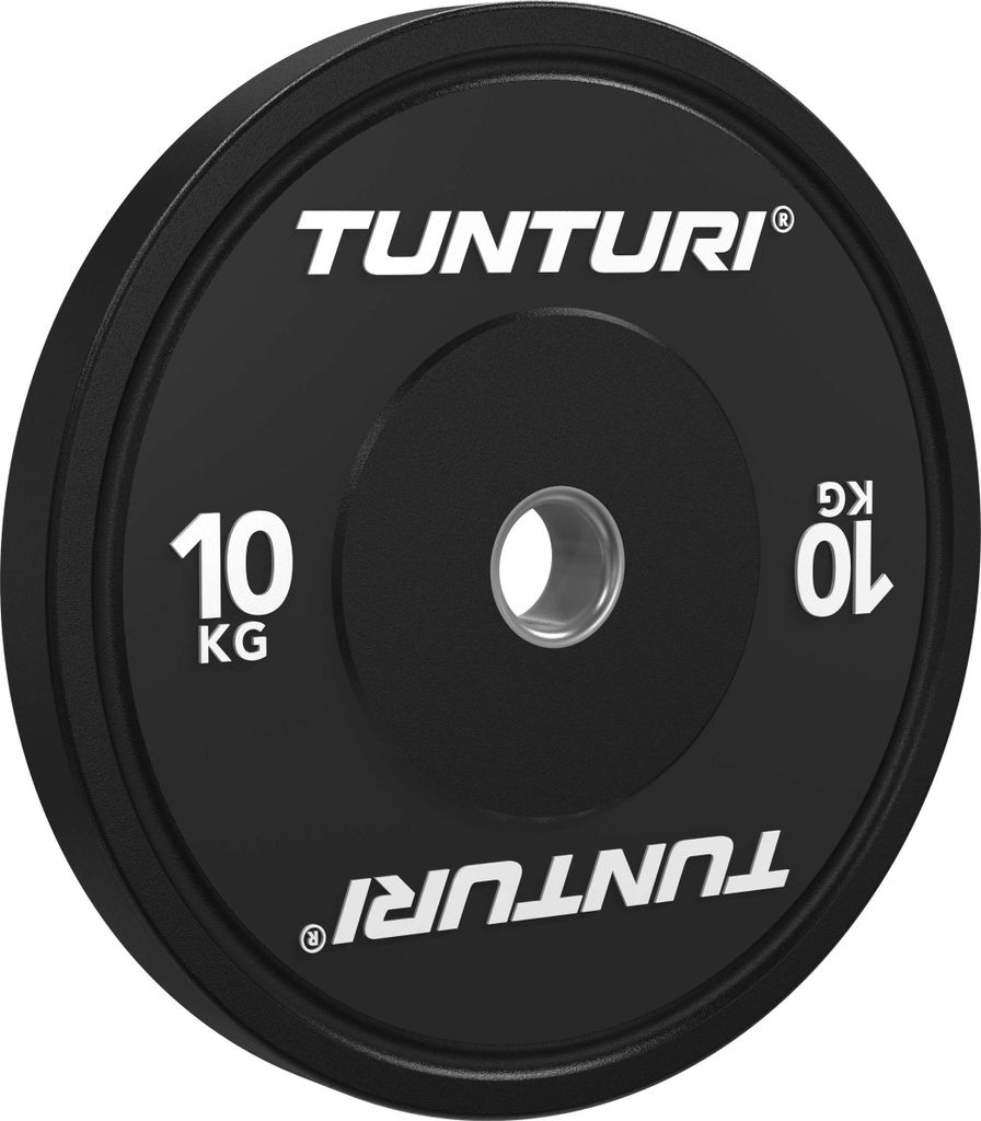 Tunturi Platinum Bumper Plates – Hantelscheiben – Gewichtsscheiben – 1x 10 kg – Schwarz