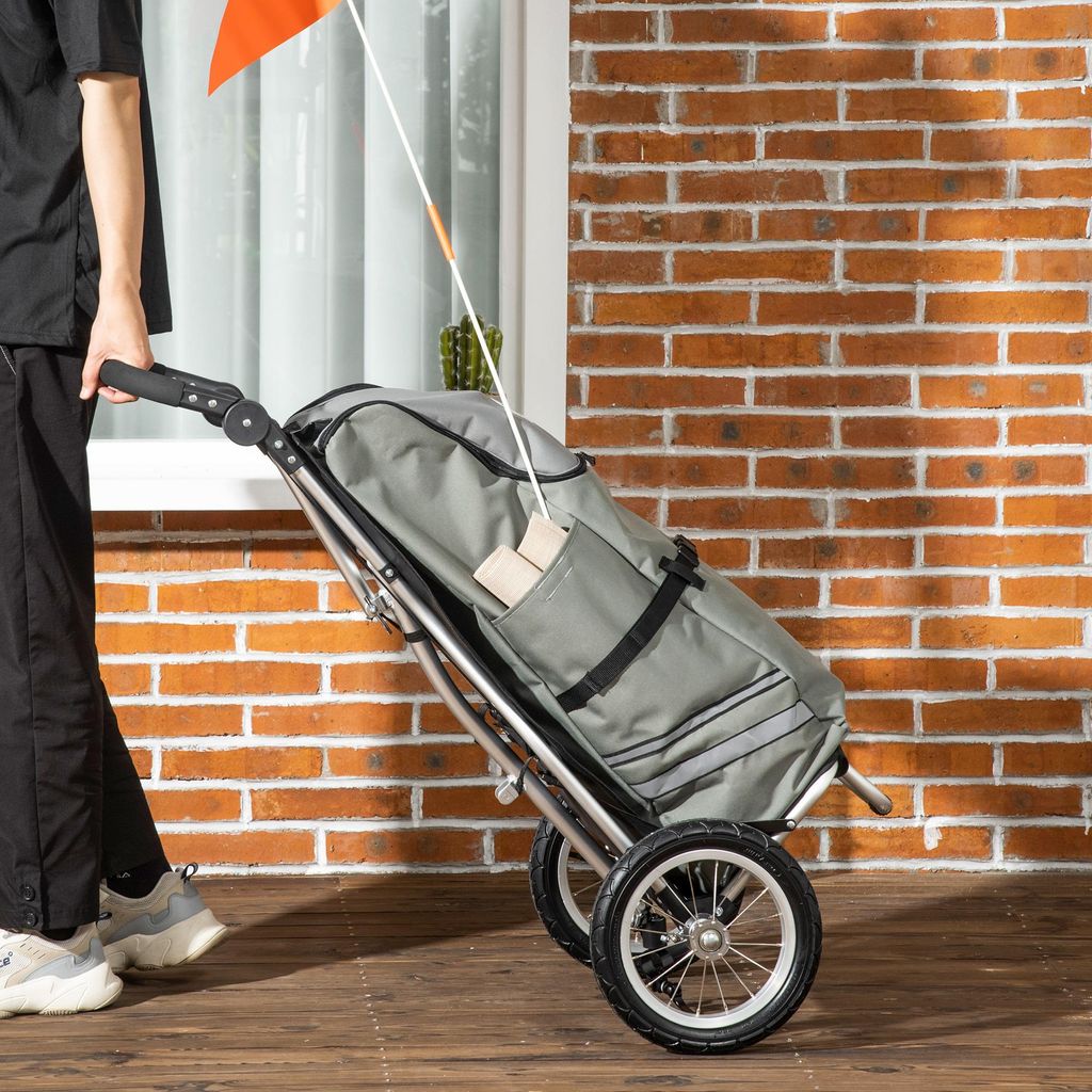 Einkaufstrolley Fahrradanhänger Sackkarre 3-in-1 klappbar, Produktbild 