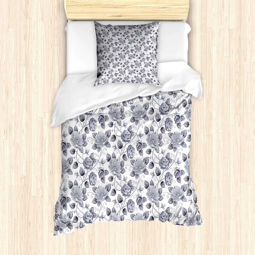 Parure Copripiumino Antiacaro Grigio Rose 135x200 ABAKUHAUS