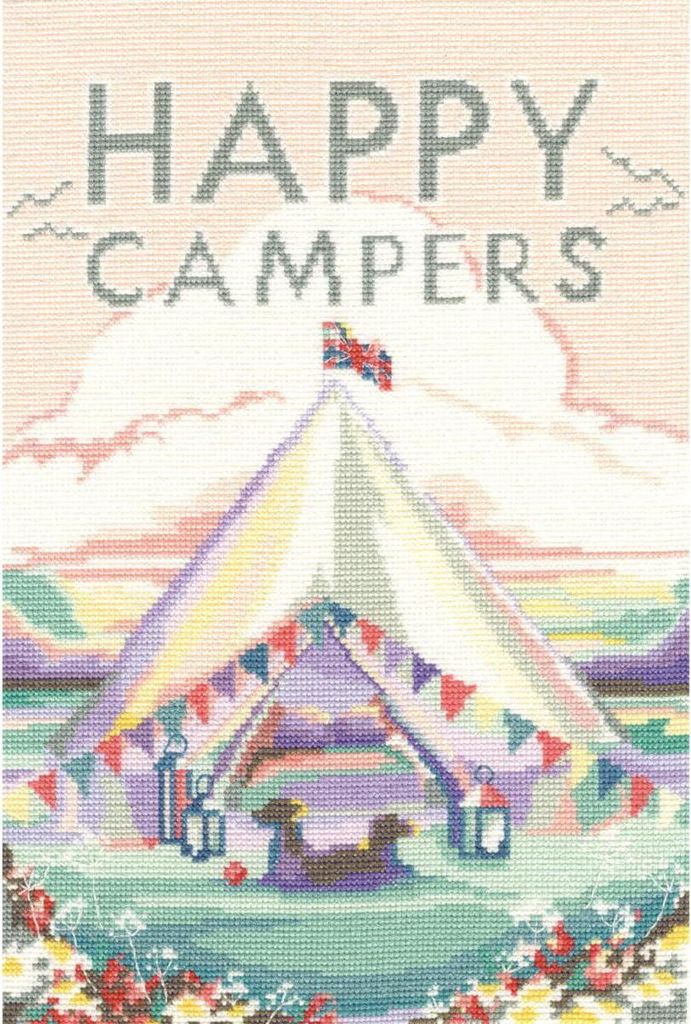 Auslaufmodell Bothy Threads Kreuzstich Set "Vintage-Camping", Zählmuster, XBET1, 23x33cm