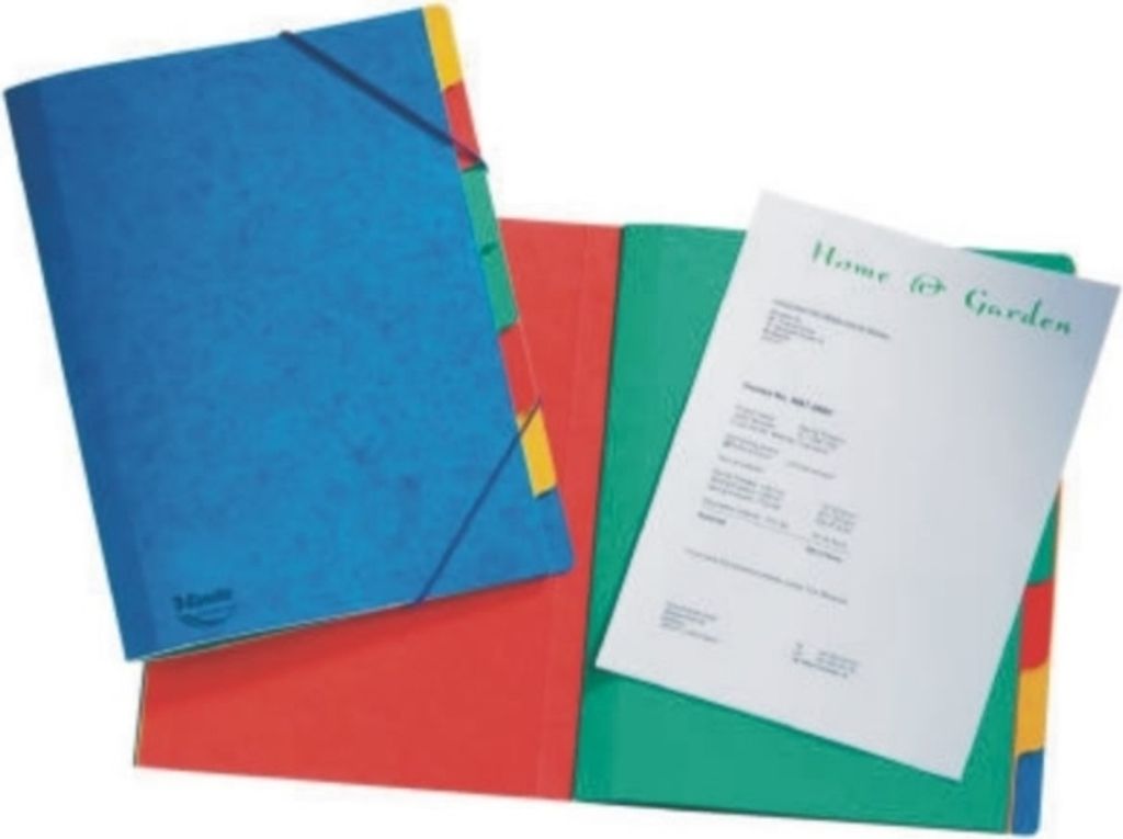 Ordnungsmappe A4 7 Fächer Chartreuse-Karton 390g/qm blau