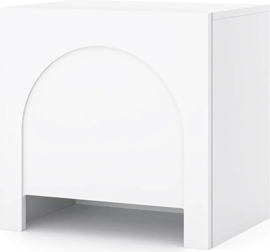 Table de Chevet Blanche Arco 50cm : Petit Meuble de Rangement de Chambre