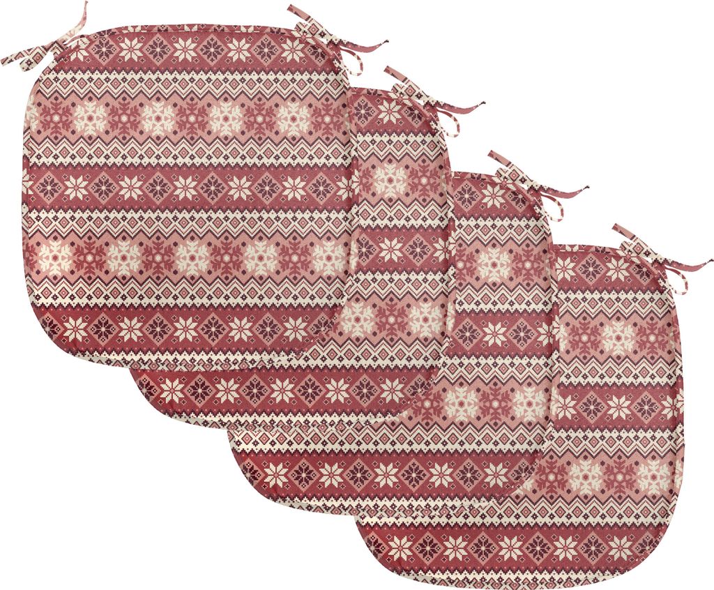 ABAKUHAUS nordisch Polster für Esszimmerstühle, Scandinavian Weihnachten Schnee, Dekoratives wasserfestes Kissen mit Riemen für Küchensitze, 40...