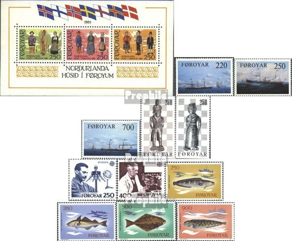 Briefmarken Dänemark - Färöer 1983 Mi 79-Block1 Produktbild 