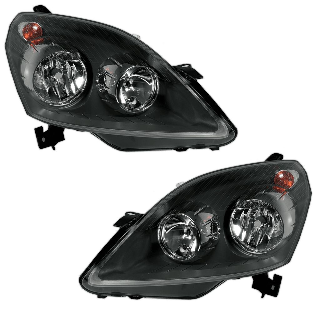 Für Opel Zafira B 2005-2014 Scheinwerfer Schwarz LINKS + RECHTS H1 / H7 in der Farbe Schwarz von AD TUNING GmbH & Co. KG