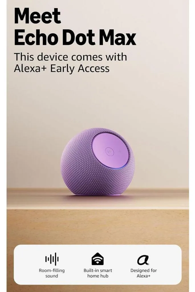 Assistant vocal Amazon Alexa Echo Dot Max violet de dernière génération