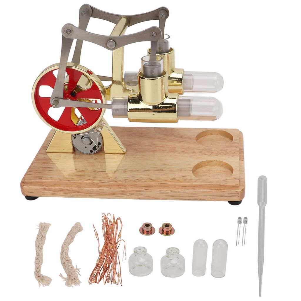 Model Stirlingova motoru, vědecký fyzikální model, zlatá Obrázek produktu 