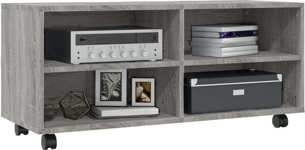 "im Sonderangebot"TV-Schrank Industriestil - CLORIS - Fernsehenschrank - mit Rollen Grau Sonoma 90x35x35 cm Holzwerkstoff - DEMöbel1636209