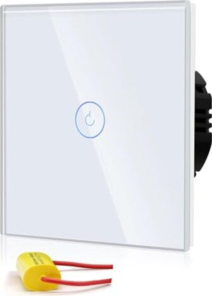 BSEED Single Live WiFi Touch Sensor Switch (2,4 GHz WiFi Kein neutraler Leiter erforderlich) 1 Kompartiment WAG White Smart Life/Tuya/Google Alexa