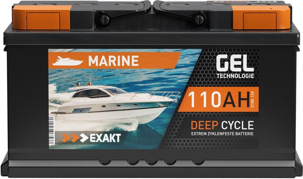 EXAKT GEL Batterie 12V 110Ah Bootsbatterie Marine Produktbild 