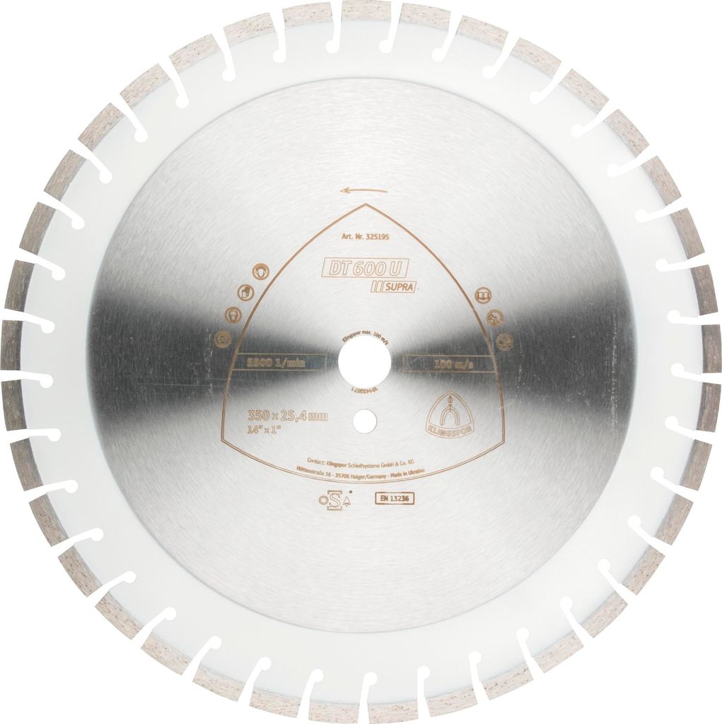 Diamantzaagschijf DT 600 U Supra, diameter 350 mm, gat 20 Productafbeelding 