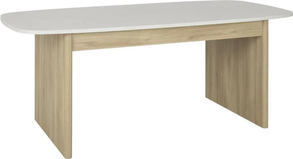 Table de repas modulable 10-12 personnes extensible blanc et bois - 3