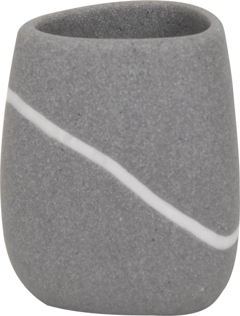MSV 141541, Freistehender Zahnbürstenhalter, Polyresin, Grau, 108 mm, 127 mm