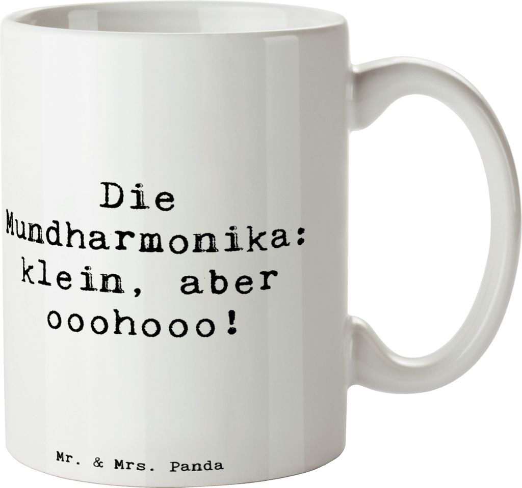 Mr. & Mrs. Panda Teetasse Spruch Mundharmonika Ohooo - Weiß Produktbild 