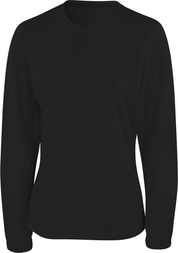 Spiro Damen Sport T-Shirt Langarm Performance RW1492 (M) (Schwarz)