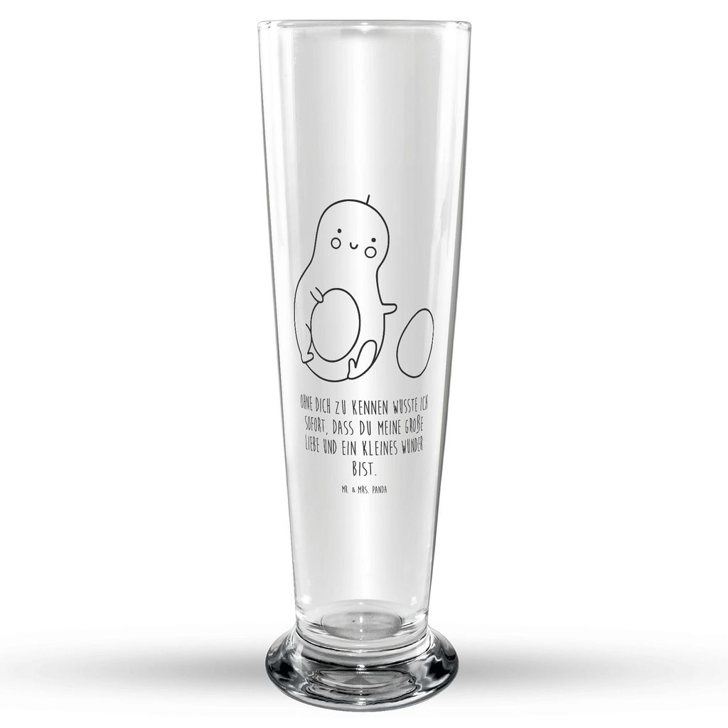 Mr. & Mrs. Panda Bierglas Avocado Kern rollt - Transparent - Geschenk, Avocados, Bier Glas, Liebe, Glasbierglas, Love, Bierbecher, Veggie, Baby, Gl...