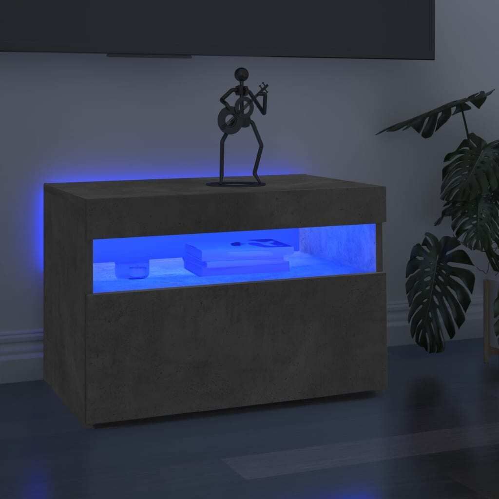 Maison Exclusive - TV-Schränke LED-Leuchten 2 Stk. Betongrau 60x35x40 cm