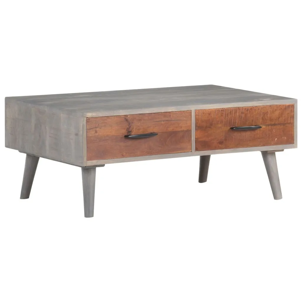 Table basse bois massif de manguier grise 100x60 cm robuste et durable - 3