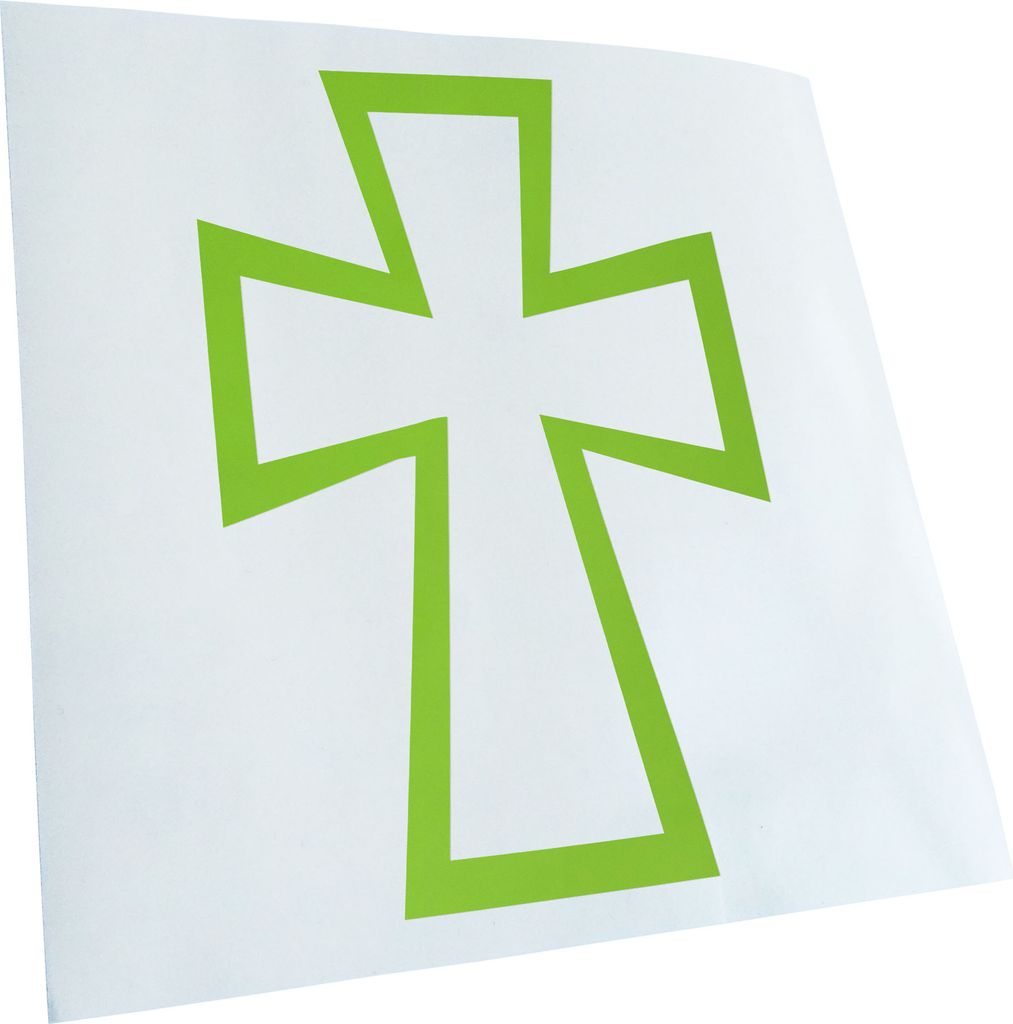 Kiwistar - Autoaufkleber - Byzantinisches Kreuz II - Lindgrün - 50x33cm - Aufkleber für Auto, Laptop, Fahrrad, LKW, Motorrad mehrfarbig JDM Decal...