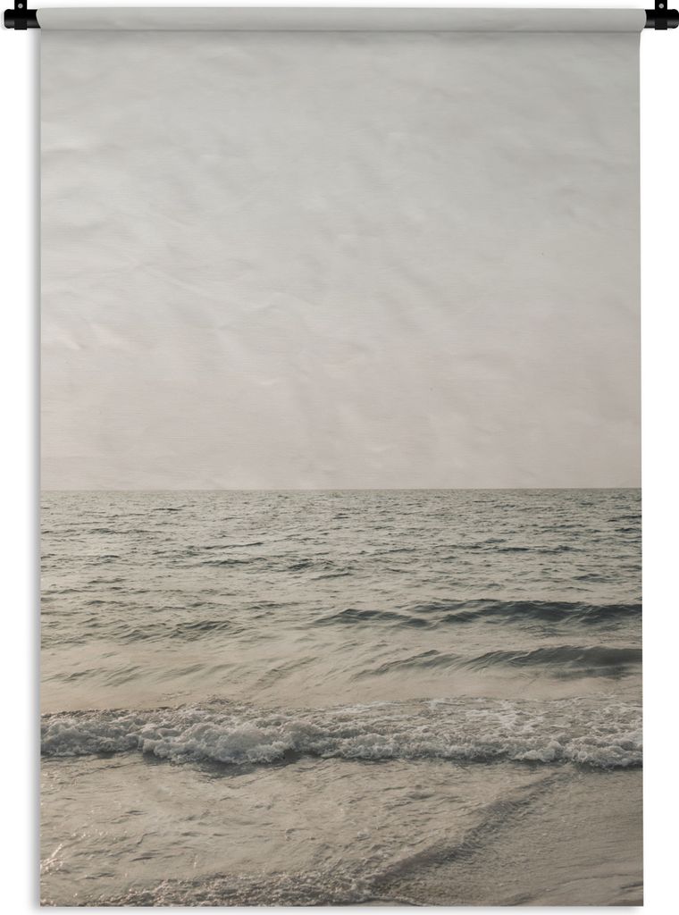 MuchoWow Wandteppich Wandbehang Sommer - Meer - Weiß 60x90 cm Tapisserie Dekoration Wandtuch - Foto-Teppich - Abwaschbar