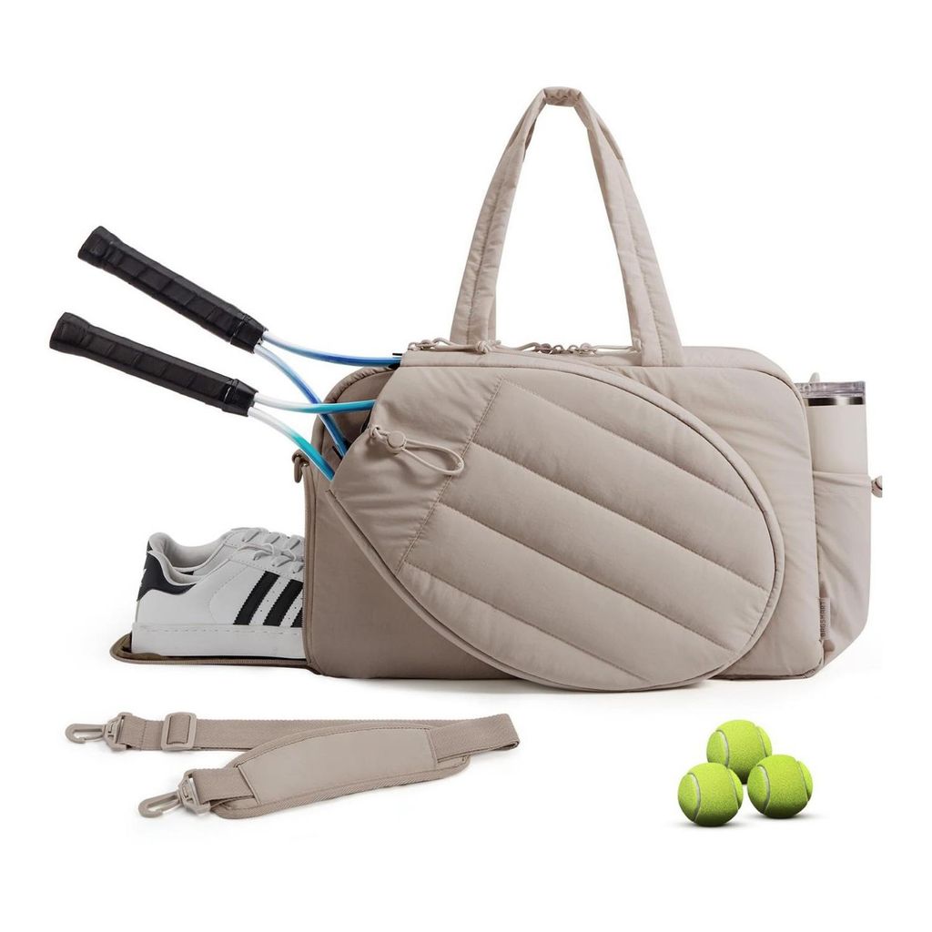 Badminton Schlägertasche Großer Tennistasche Sporttasche Bietet Platz für 2 Schläger, Grau
