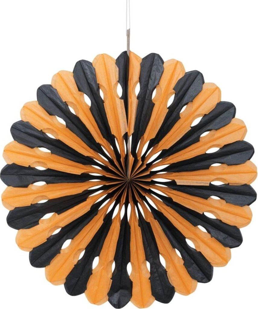 Dekofächer Schwarz/Orange 40cm/1Stk.