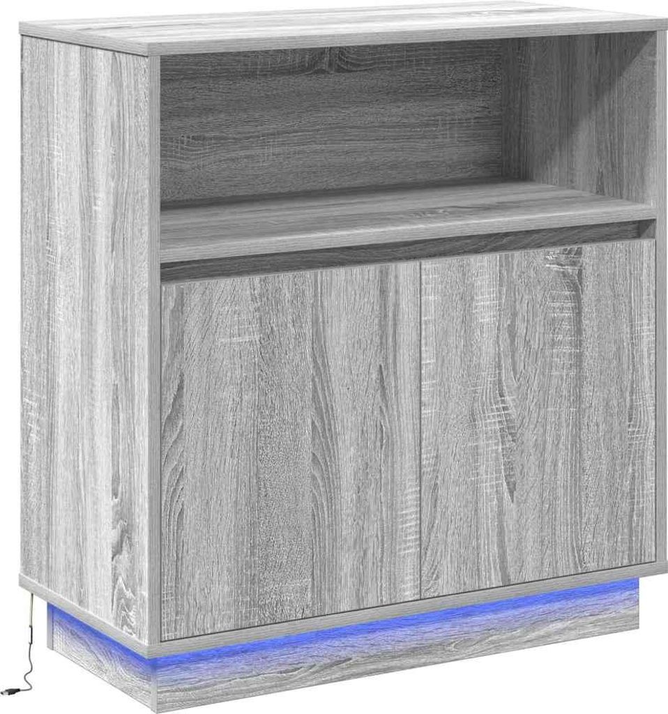 LED-Sideboard Graues Sonoma 71 x 34,5 x 75 cm Holzwerkstoff