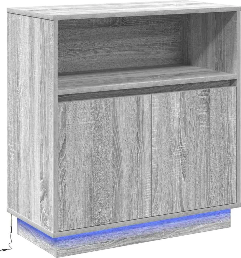Meuble de Rangement LED Gris Sonoma pour Entrée et Petit Appartement