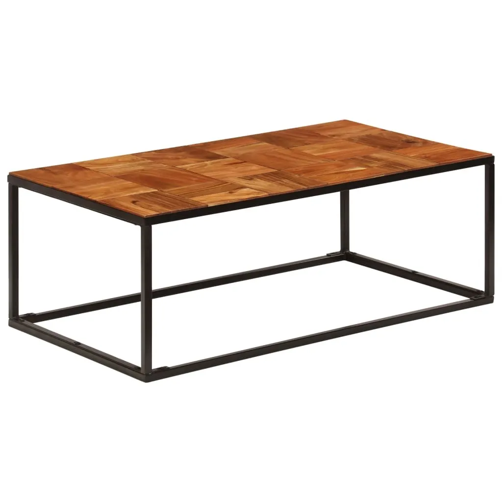 Tavolino The Living Store 110 x 60 x 40 cm in legno massiccio di acacia e acciaio