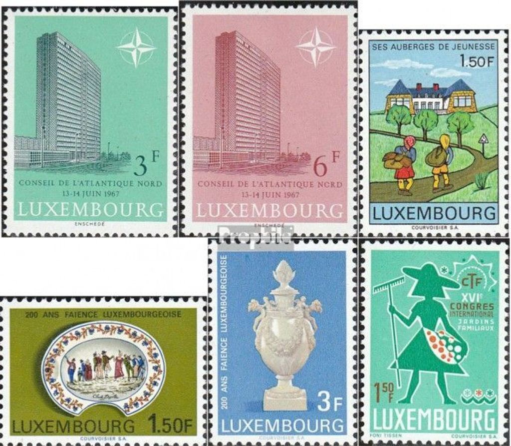 Briefmarken Luxemburg 1967 Mi 751-752,753,754-755,756 (kompl.Ausg.) postfrisch Sondermarken