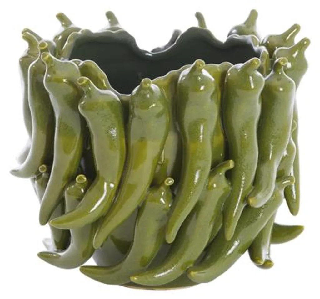 Vase en céramique vert foncé PEPPER pour sublimer vos bouquets de fleurs