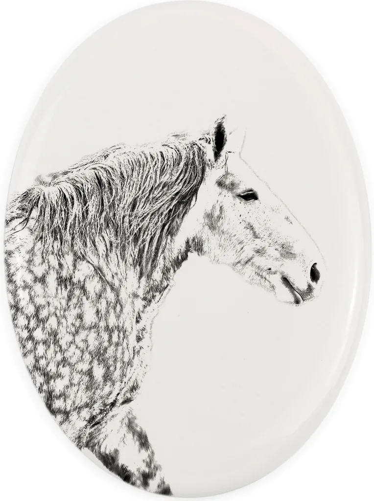 Lapide Cavallo con Foto Personalizzata | Targa Ovale Art-Dog