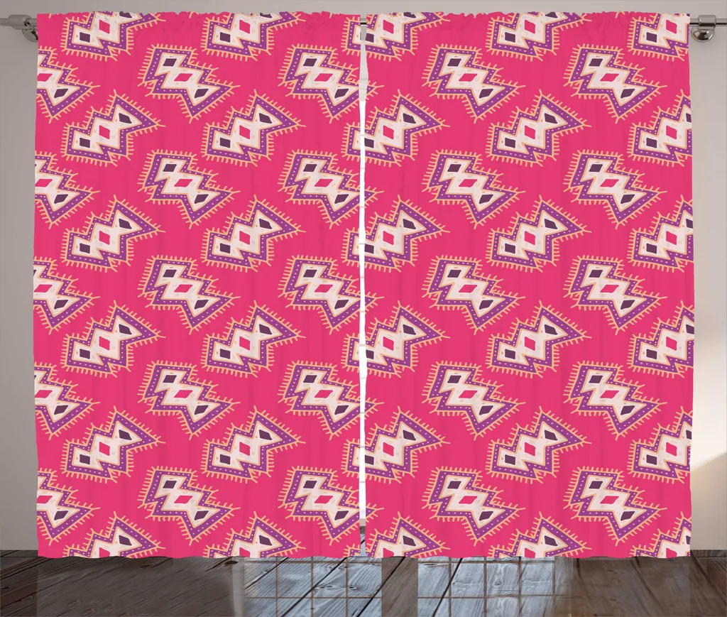 Rideau pour chambre style rustique moderne 280 x 225 cm Rose Aubergine