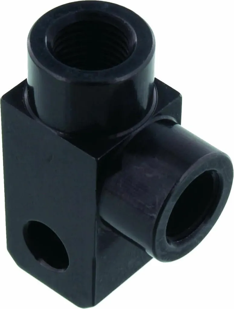 Séparateur de Tuyau de Frein 2 Voies 90 Degrés TYP832 3/8 UNF Noir