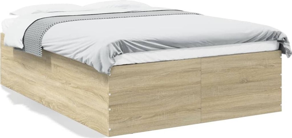 vidaXL Bettgestell Sonoma-Eiche 120x200 cm Holzwerkstoff