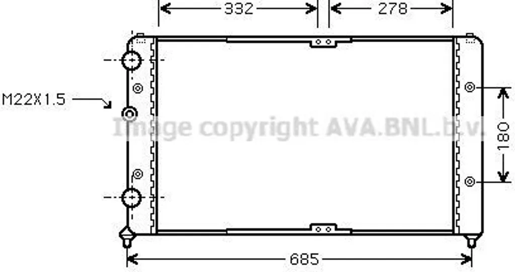 Radiateur de refroidissement moteur pour Polo 6V, Inca 6K et Caddy 9K