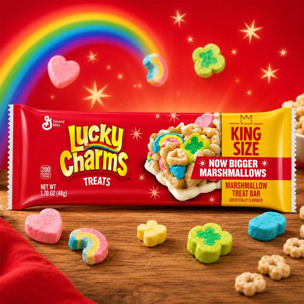 Barre de céréales Lucky Charms, format King Size, idéale Image du produit 