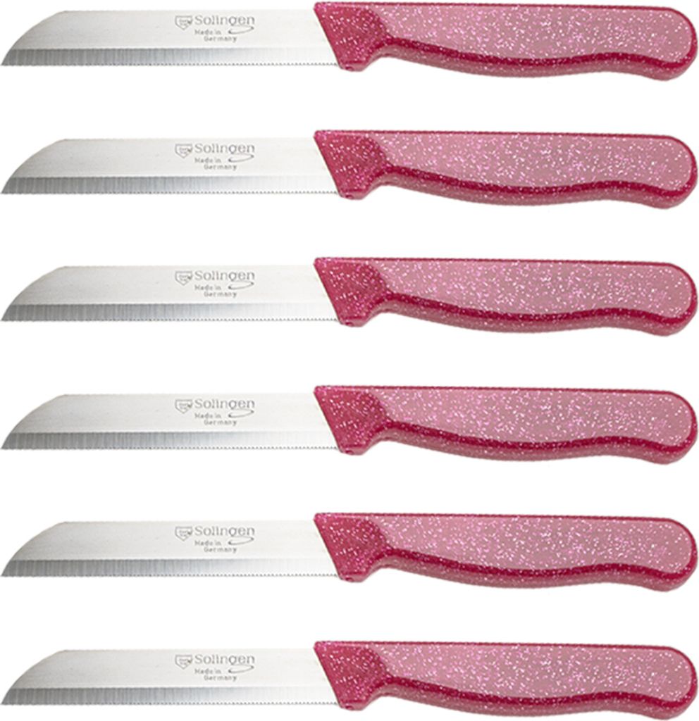 SOLINGEN Messer Allzweckmesser Pink Flitter Obstmesser Sehr scharf Schälmesser, Stückzahl:200 Stück